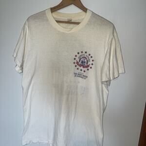 Vintage Sam Adams Boston Lager Best Beer In America T-Shirt 80s 90s XL WHITE